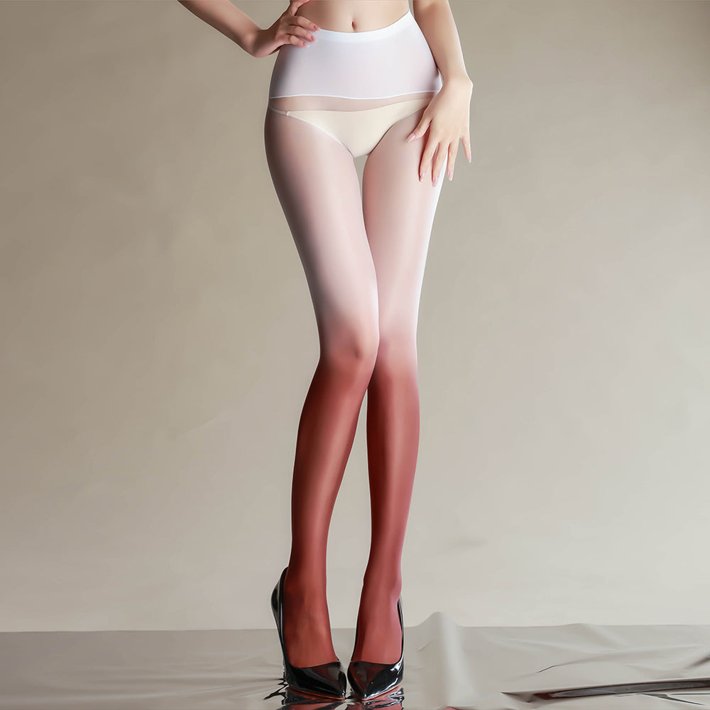Luminous Glow 3D Two-Tone Gradient Stockings, Blended Shade with Aurora Glossy Finish
