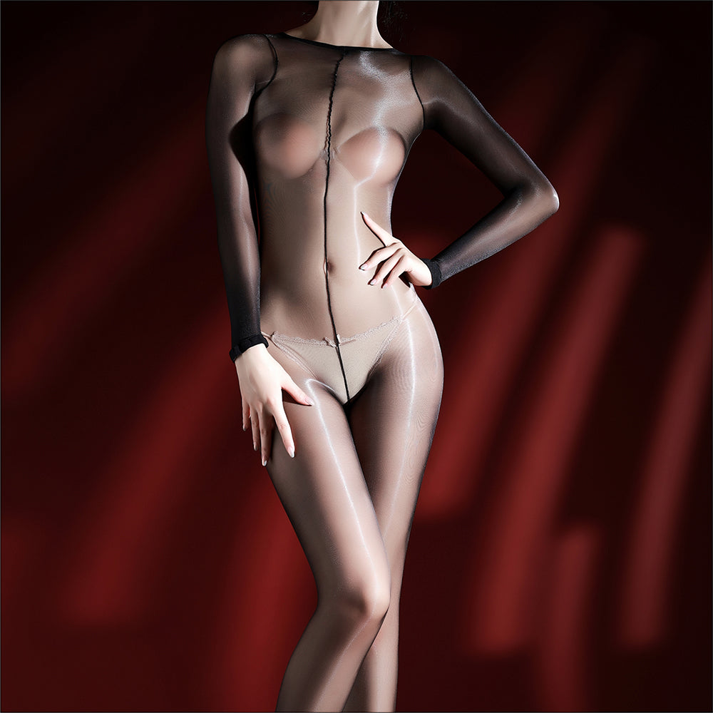 Selected Glossy Polka Dot 0D Ultra Sheer Crotch-open Pantyhose