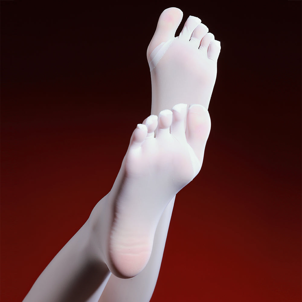 Five-toe Oil Sheen Glossy Socks Silky Sexy Mid Calf Thigh High Short Hosiery