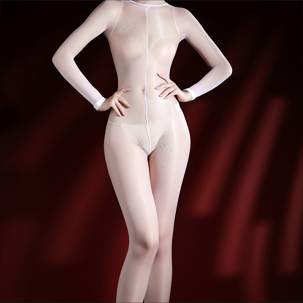 Selected Glossy Polka Dot 0D Ultra Sheer Crotch-open Pantyhose