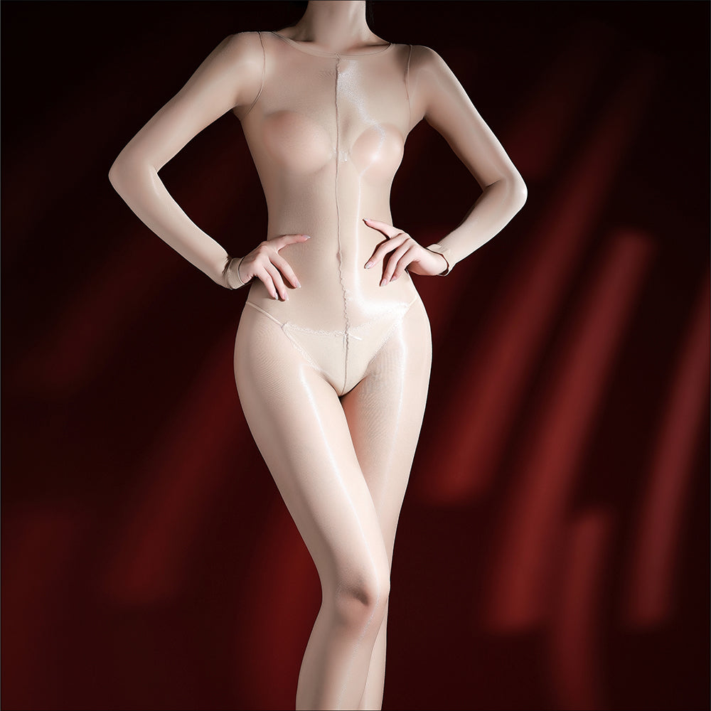 Selected Glossy Polka Dot 0D Ultra Sheer Crotch-open Pantyhose