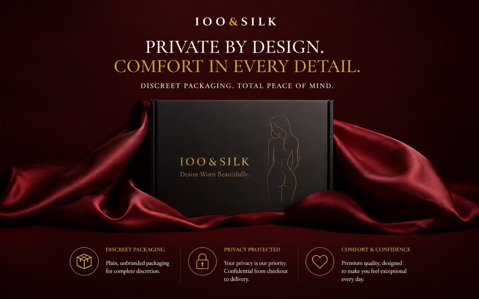 IOO&SILK private by design discreet packaging hero